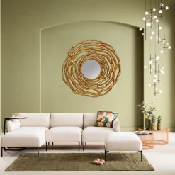 KARE Design Peilit*Twiggy Seinäpeili, Kulta Ø121cm