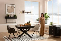 KARE Design Pöydät*Twist Jatkettava Ruokapöytä - Musta 120(30+30)x90cm