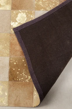 KARE Design Matot*Vegas Matto, Lehmännahkaa, Beige/kulta 170x240cm