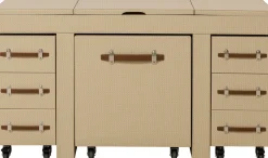 KARE Design Konsolipöydät Ja Sivupöydät*Venezia Meikkipöytä, Pöytä Peilillä Sekä Säilytystilalla, Tuoli, Kermanvärinen