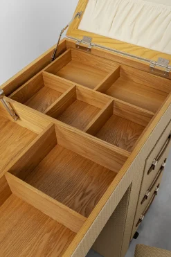 KARE Design Konsolipöydät Ja Sivupöydät*Venezia Meikkipöytä, Pöytä Peilillä Sekä Säilytystilalla, Tuoli, Kermanvärinen