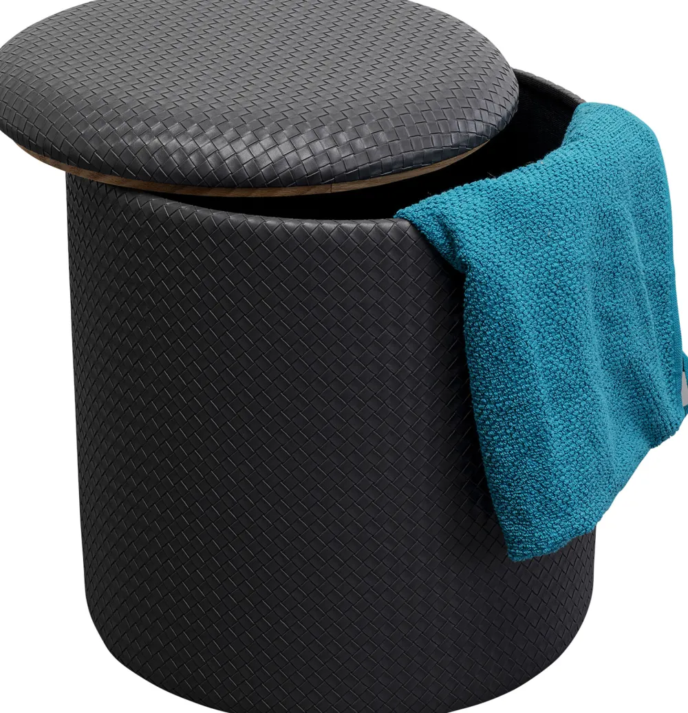 KARE Design Rahit Ja Jakkarat*Venezia Palli, Rahi Säilytyslokerolla, Musta Ø40cm