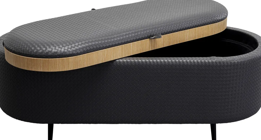 KARE Design Penkit*Venezia Penkki Säilytyslokerolla, Musta 100cm