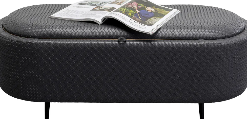 KARE Design Penkit*Venezia Penkki Säilytyslokerolla, Musta 100cm