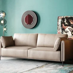 KARE Design Sohvat*Victor 3-istuttava Sohva - Nahkaa, Harmaa 233cm