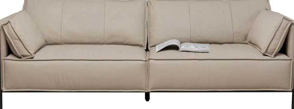 KARE Design Sohvat*Victor 3-istuttava Sohva - Nahkaa, Harmaa 233cm