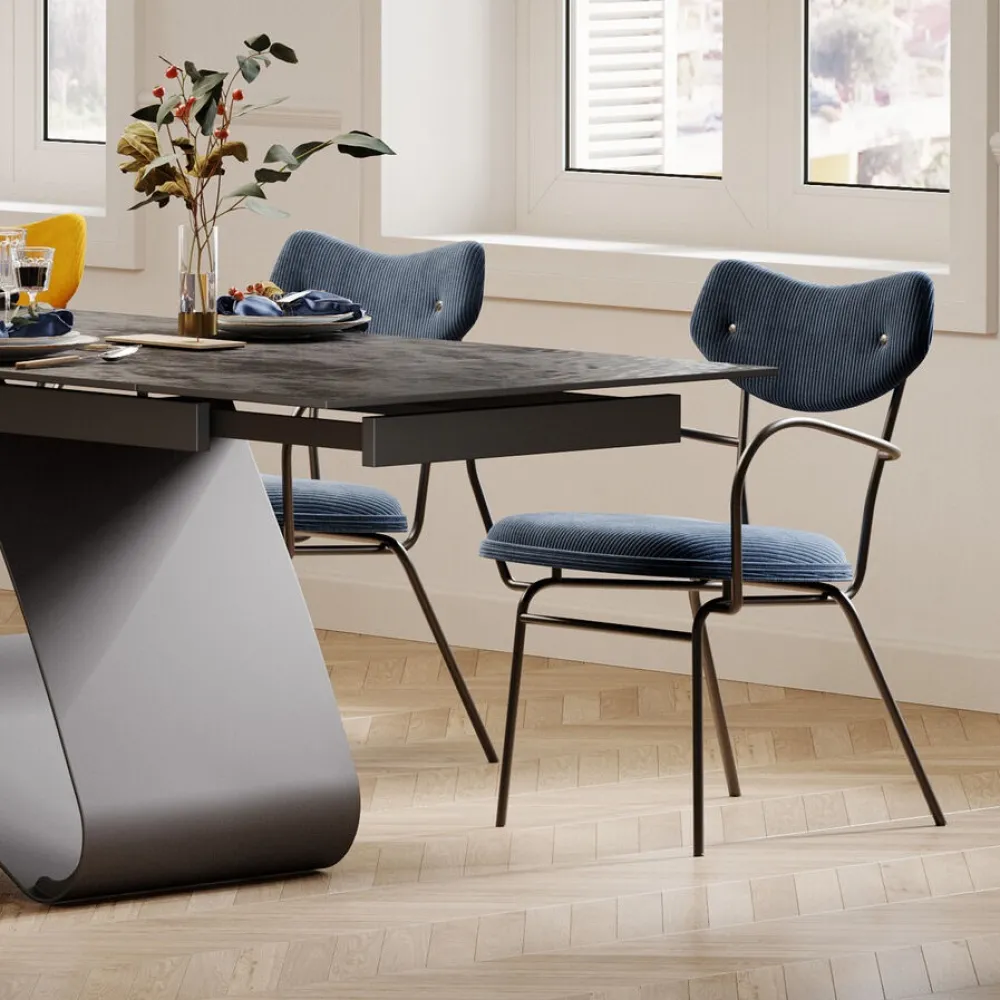 KARE Design Tuolit*Viola Tuoli Käsinojilla Sininen