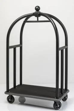 KARE Design Jalalliset Vaatenaulakot*VIP Baggage Trolley Vegas Matkalaukkuvaunu, Matta Musta