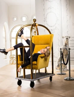 KARE Design Jalalliset Koriste-Esineet*VIP Stand Vegas Köysitolppa, Hopea 1kpl