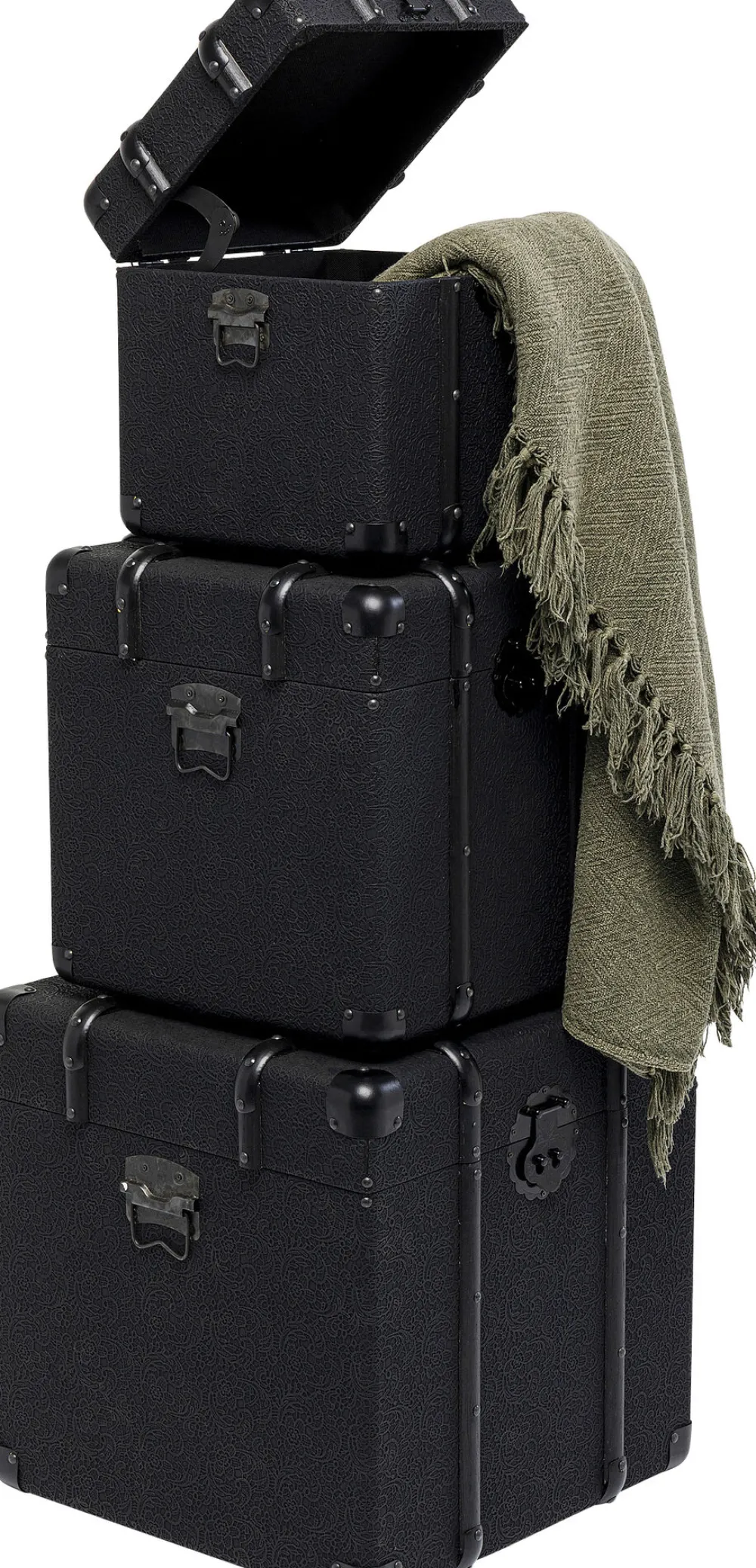 KARE Design Senkit|Olohuone*Voyage Säilytyslaatikot Musta (3/Setti)