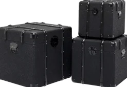 KARE Design Senkit|Olohuone*Voyage Säilytyslaatikot Musta (3/Setti)