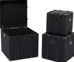KARE Design Senkit|Olohuone*Voyage Säilytyslaatikot Musta (3/Setti)