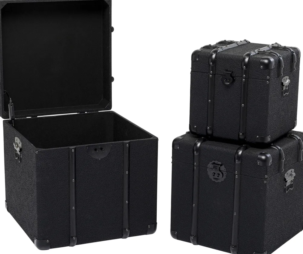 KARE Design Senkit|Olohuone*Voyage Säilytyslaatikot Musta (3/Setti)