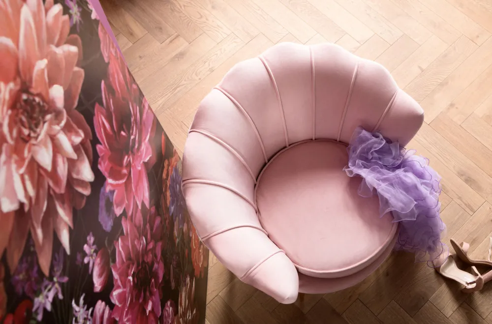 KARE Design Nojatuolit*Water Lily Nojatuoli, Kulta/roosa