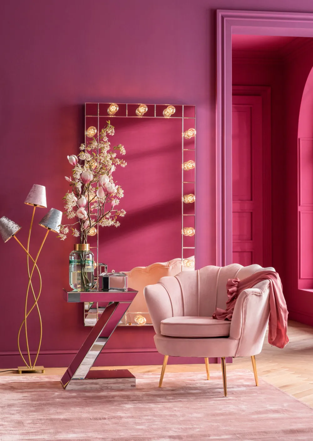 KARE Design Nojatuolit*Water Lily Nojatuoli, Kulta/roosa