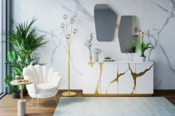 KARE Design Nojatuolit*Water Lily Nojatuoli, Kulta, Beige