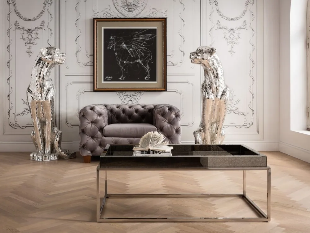 KARE Design Jalalliset Koriste-Esineet*Welcome Panther Pantteri Koriste-esine, Patsas - Mosaiikki, Vasen, XL