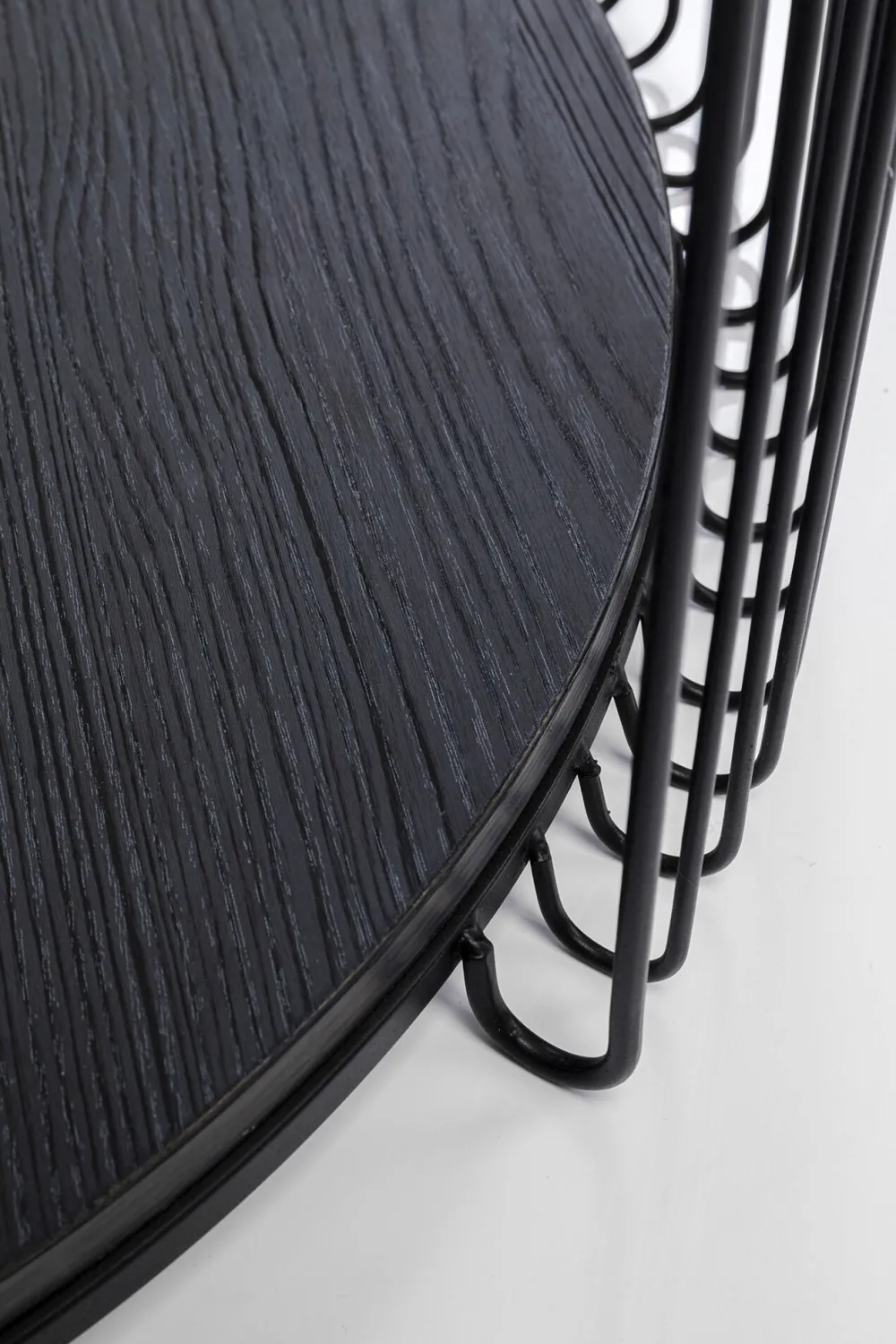 KARE Design Sohvapöydät*Wire Double Black Wood Sohvapöytä Musta (2/Setti)