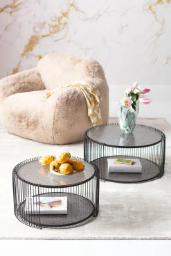 KARE Design Sohvapöydät*Wire Double Bubble Sohvapöytä Musta (2/Setti)
