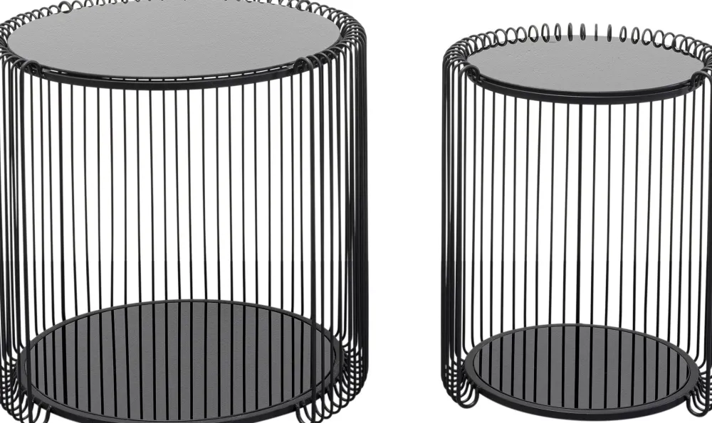 KARE Design Sohvapöydät*Wire Double Sivupöytä, Musta (2/Setti)