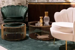 KARE Design Sohvapöydät|Olohuone*Wire Double Sohvapöytä, Messinki (2/Setti)