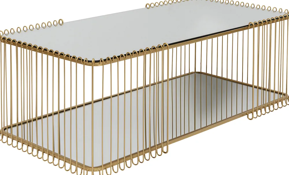 KARE Design Sohvapöydät*Wire Double Sohvapöytä Messinki 120x60cm