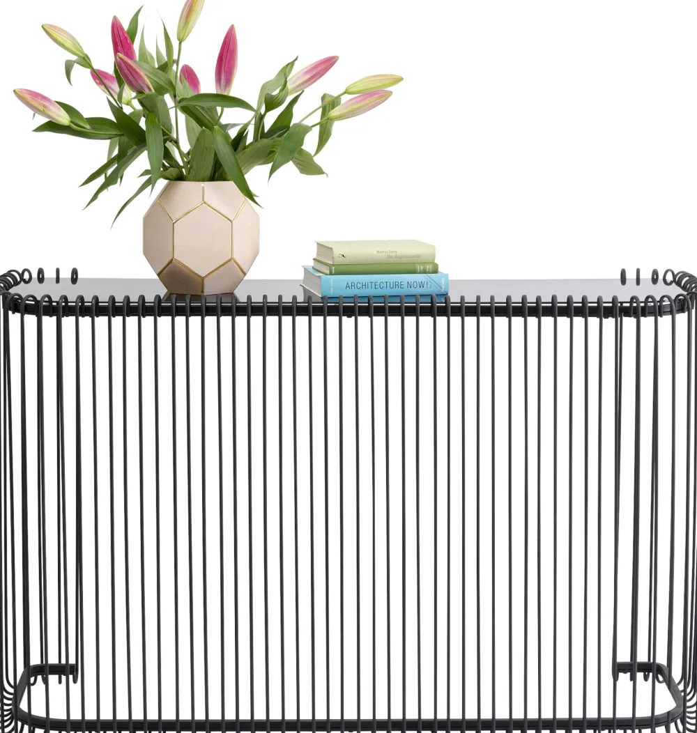 KARE Design Konsolipöydät Ja Sivupöydät*Wire Konsolipöytä - Lasi, Musta 142x89cm