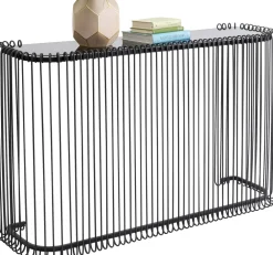 KARE Design Konsolipöydät Ja Sivupöydät*Wire Konsolipöytä - Lasi, Musta 142x89cm