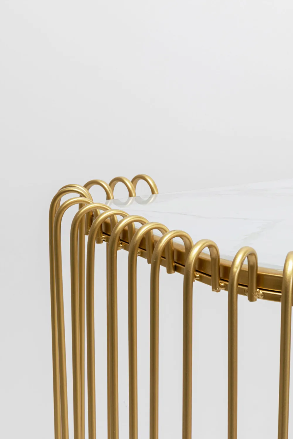 KARE Design Konsolipöydät Ja Sivupöydät*Wire Konsolipöytä - Marmorikuvioitu Lasi, Kulta 142x89cm