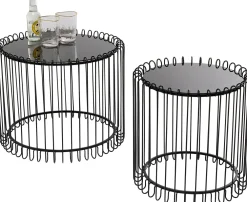 KARE Design Sohvapöydät*Wire Live Sohvapöytä, Musta (2/Setti)