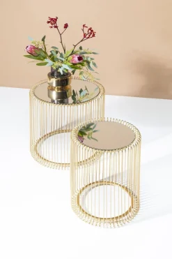 KARE Design Sohvapöydät|Olohuone*Wire Sivupöytä, Messinki (2/Setti)