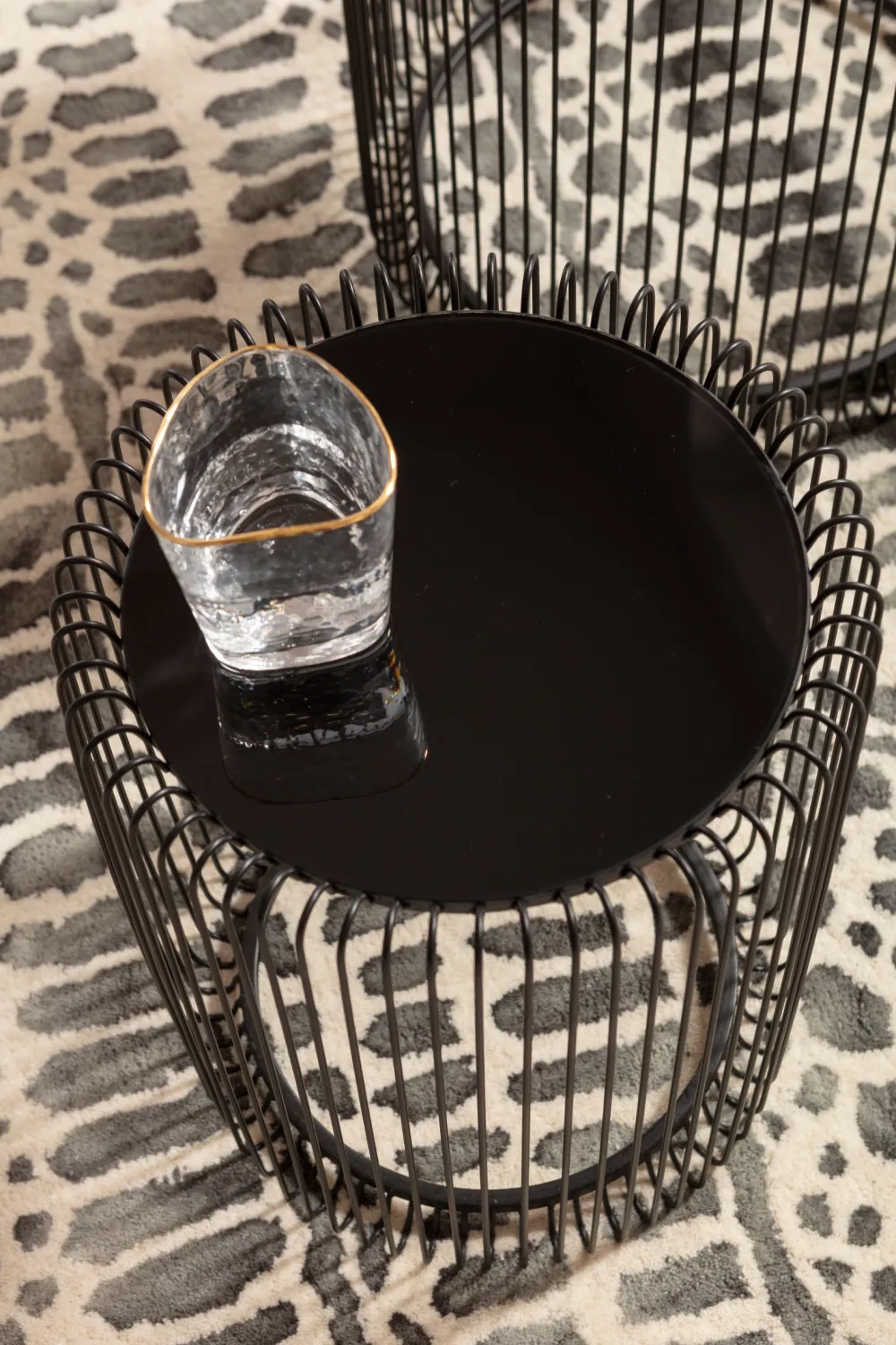 KARE Design Sohvapöydät*Wire Sivupöytä, Musta Ø44cm (2/Setti)