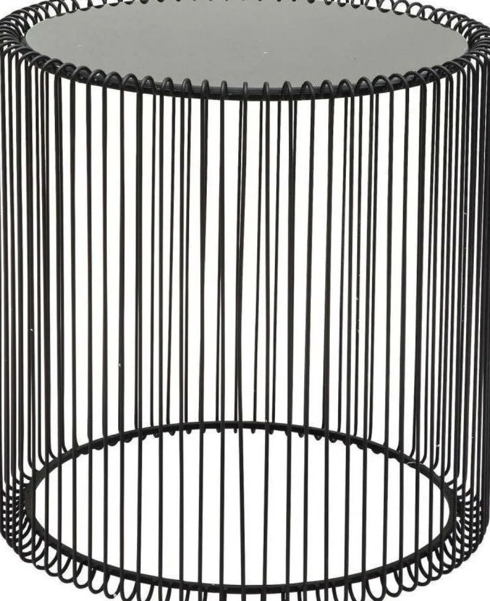 KARE Design Sohvapöydät*Wire Sivupöytä, Musta Ø44cm (2/Setti)