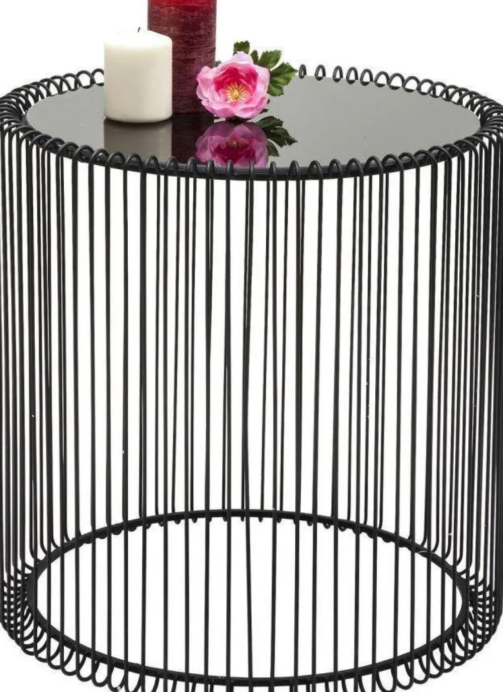 KARE Design Sohvapöydät*Wire Sivupöytä, Musta Ø44cm (2/Setti)
