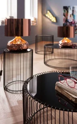 KARE Design Sohvapöydät*Wire Sivupöytä, Musta Ø44cm (2/Setti)