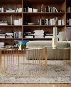 KARE Design Sohvapöydät|Olohuone*Wire Sohvapöytä, Messinki (2/Setti)