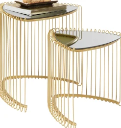 KARE Design Sohvapöydät|Olohuone*Wire Triangle Sivupöytä, Kulta (2/Setti)