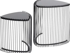 KARE Design Sohvapöydät|Olohuone*Wire Triangle Sivupöytä, Musta (2/Setti)