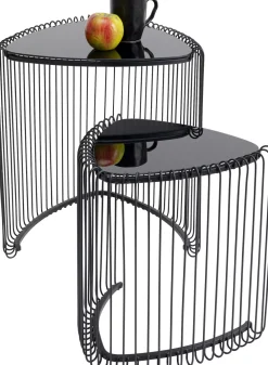 KARE Design Sohvapöydät|Olohuone*Wire Triangle Sivupöytä, Musta (2/Setti)