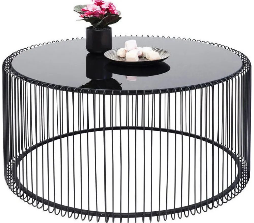 KARE Design Sohvapöydät*Wire Uno Sohvapöytä Musta Ø80cm