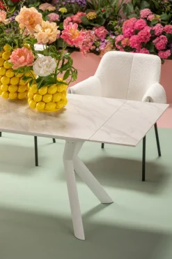 KARE Design Pöydät*Xenia Jatkettava Pöytä Valkoinen 140(+30+30)x80cm