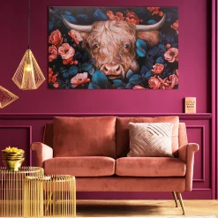 KARE Design Taulut*Yak In Flower Canvas Taulu140x90cm