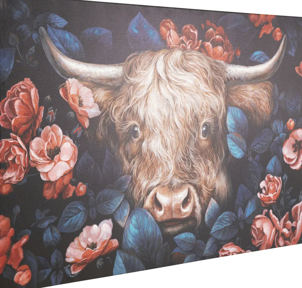 KARE Design Taulut*Yak In Flower Canvas Taulu140x90cm