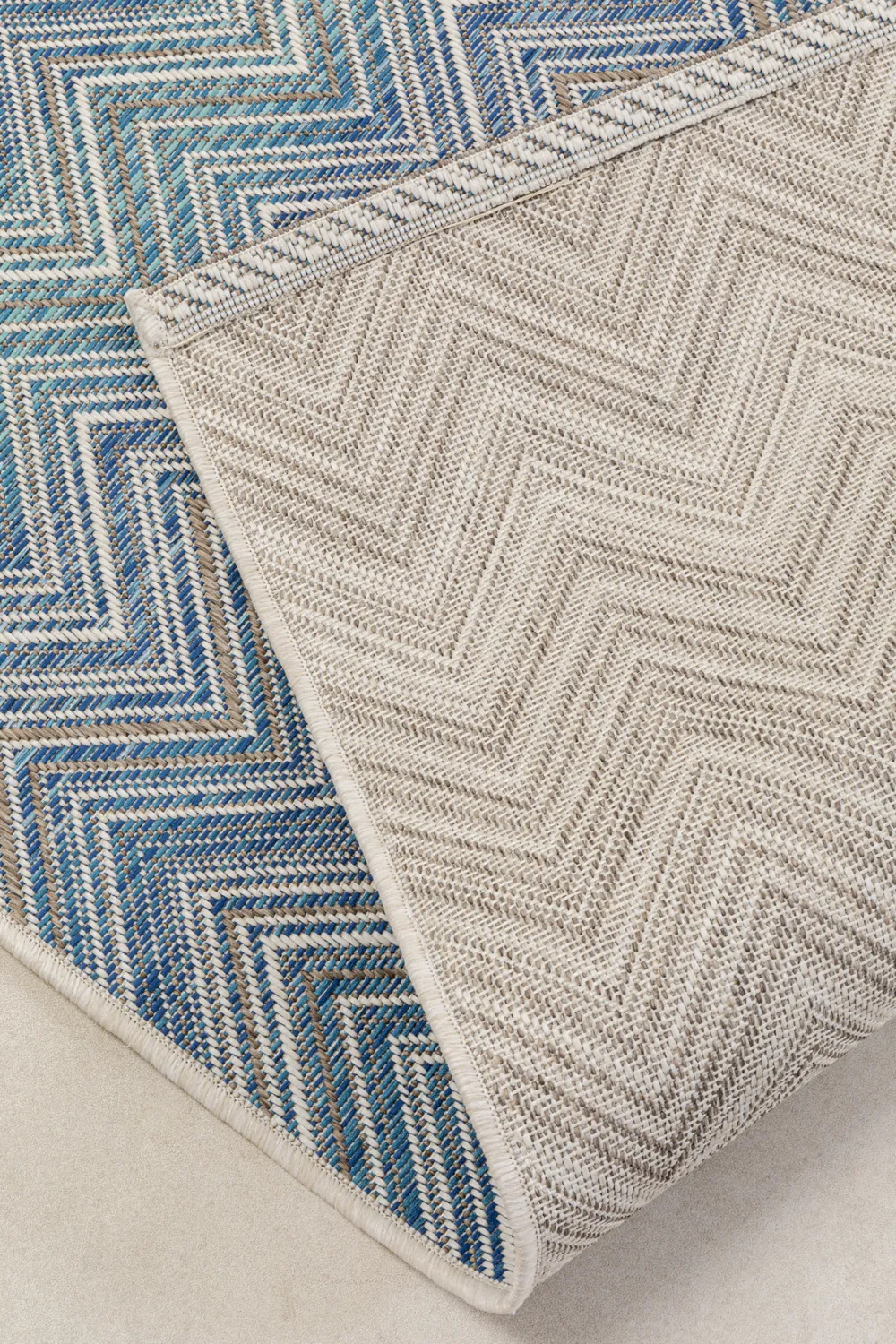 KARE Design Matot*Zigzag Blue Matto Ulkokäyttöön, Sininen 160x230cm