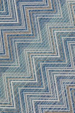 KARE Design Matot*Zigzag Blue Matto Ulkokäyttöön, Sininen 160x230cm