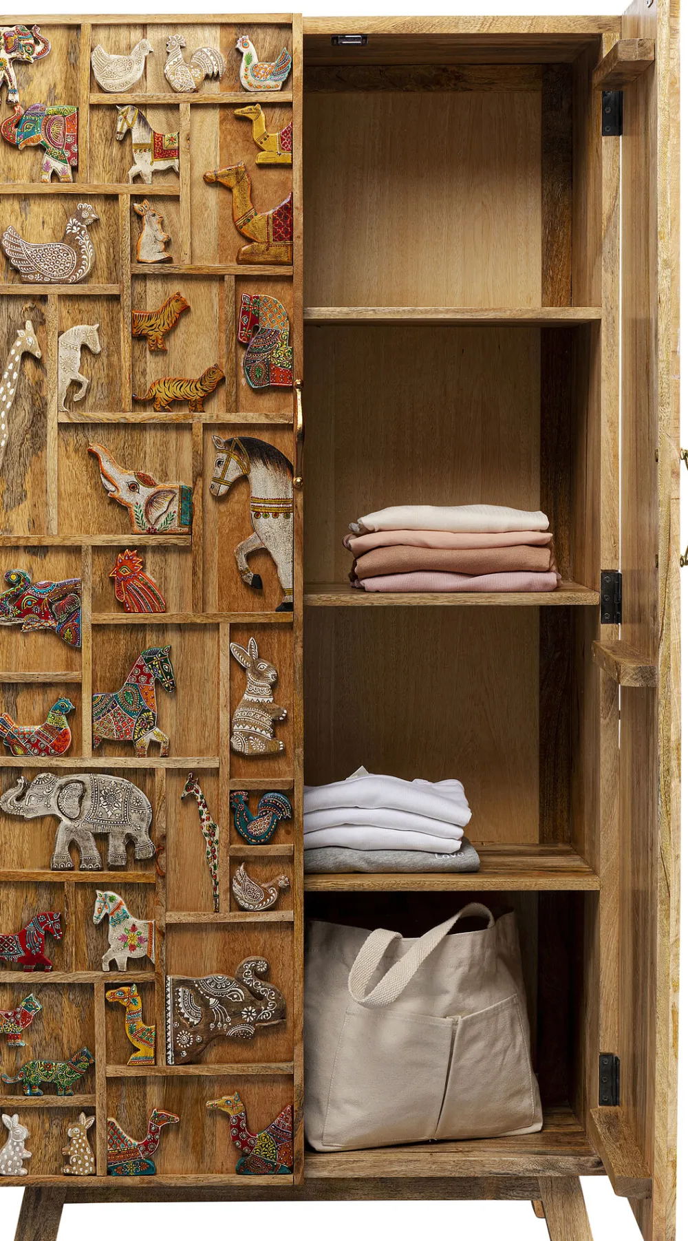 KARE Design Senkit|Olohuone*Zoo Eläinaiheinen Kaappi Massivi Mangopuuuta 81x163cm