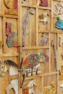 KARE Design Senkit|Olohuone*Zoo Eläinaiheinen Kaappi Massivi Mangopuuuta 81x163cm