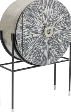 KARE Design Baarit*Zoom Baarikaappi - Pyöreä Muoto, Mustavalkoinen 100x160cm