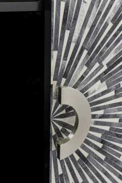 KARE Design Baarit*Zoom Baarikaappi - Pyöreä Muoto, Mustavalkoinen 100x160cm