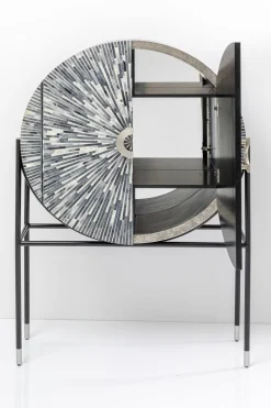 KARE Design Baarit*Zoom Baarikaappi - Pyöreä Muoto, Mustavalkoinen 100x160cm